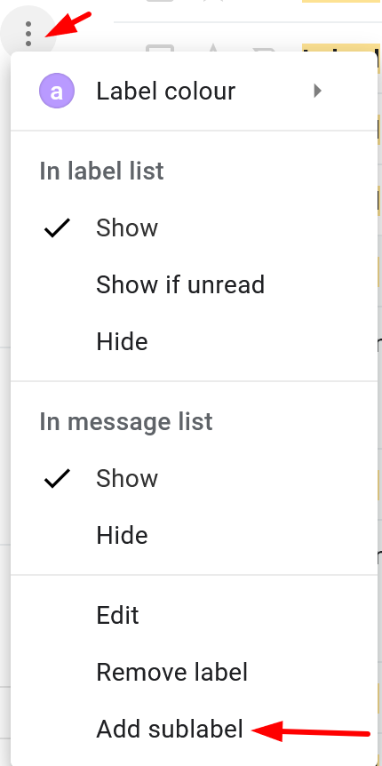 Creating a new label on Gmail