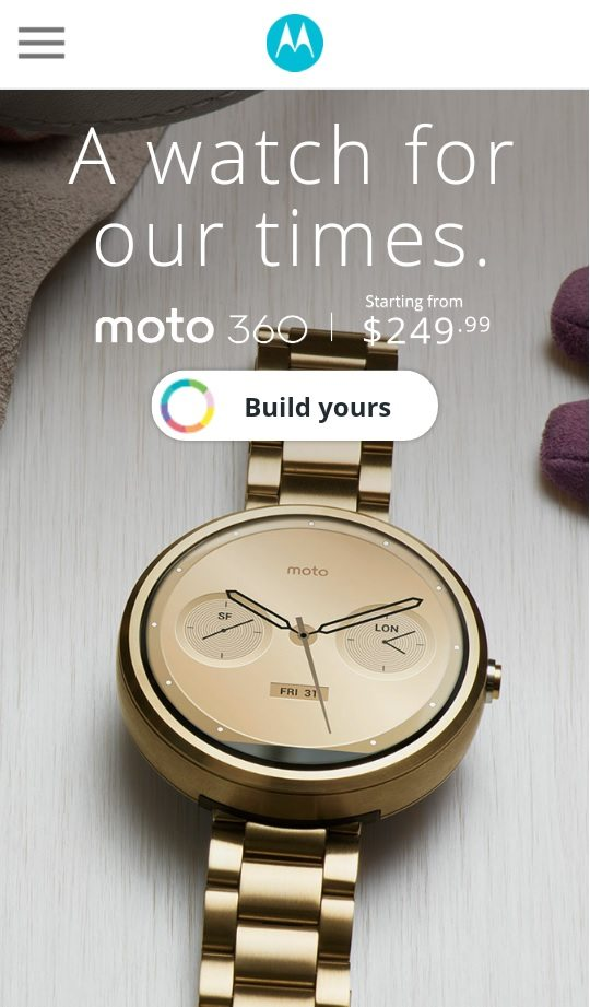 Moto 360 Homepage
