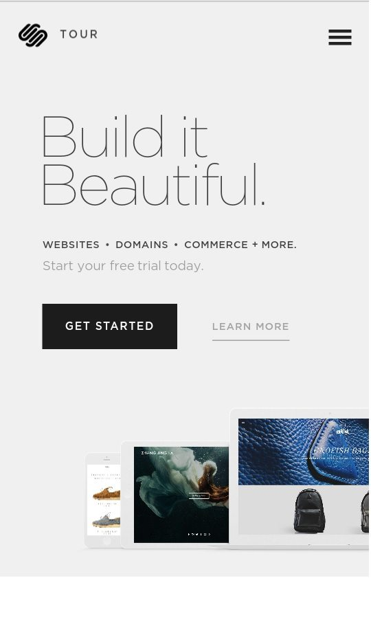 SquareSpace Homepage