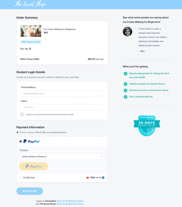 Online Course Payment Panel