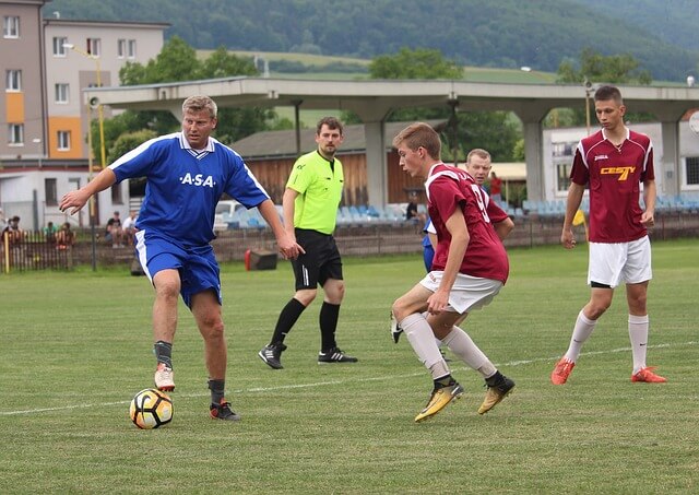 playing soccer