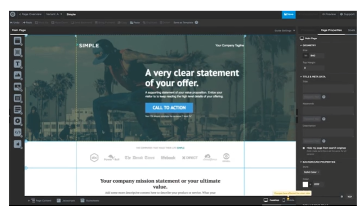 Creating your landing page