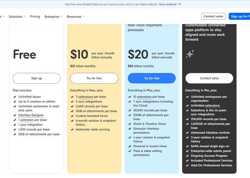 Airtable Pricing