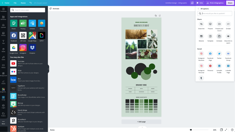 canva social sharing