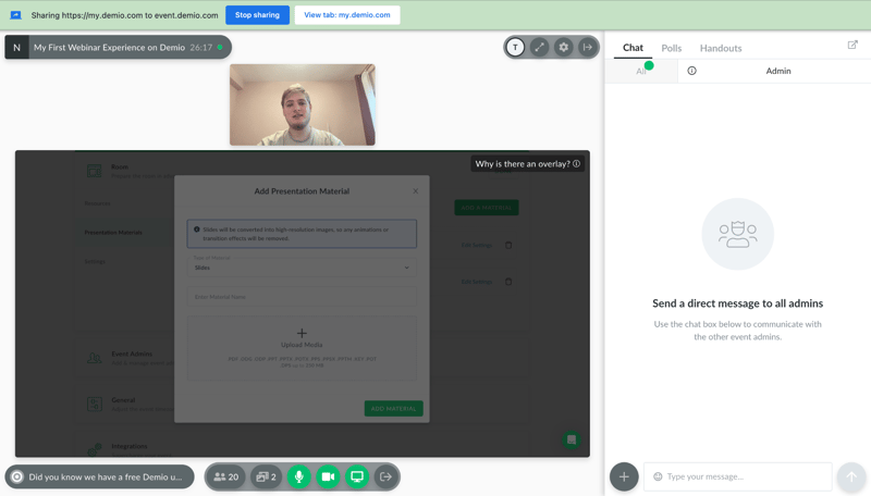 demio screen sharing