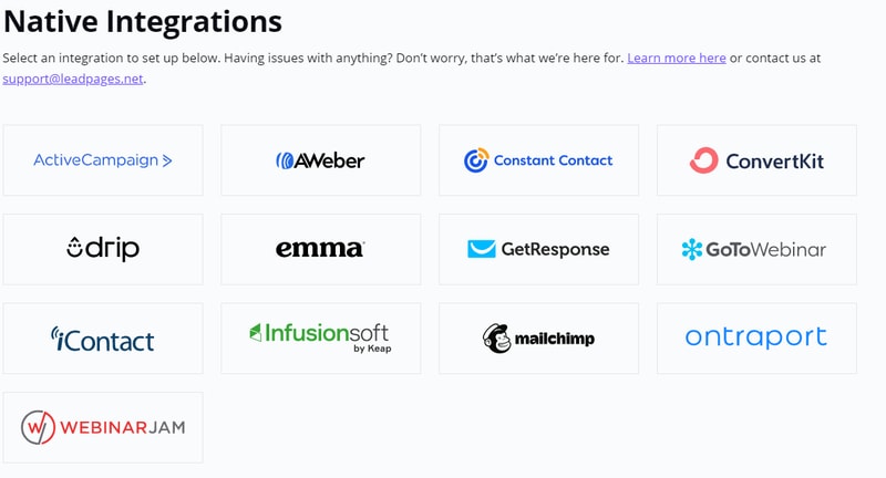 leadpages integrations