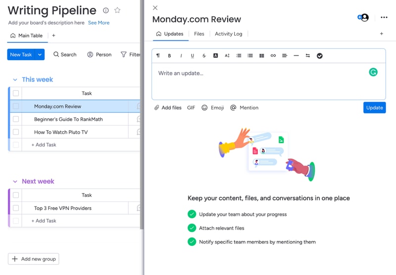 Monday.com Pipeline Page