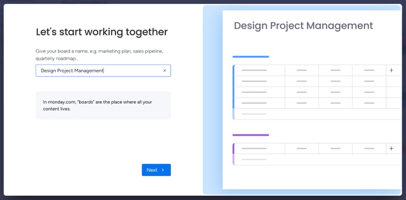 Monday.com Project Management Page