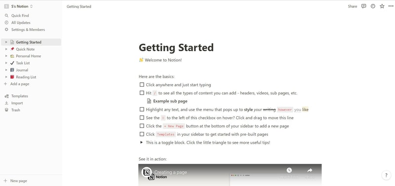 Notion Dashboard
