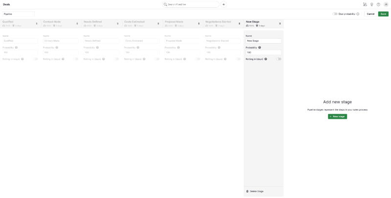 Pipedrive Sales Pipeline & Deals Page