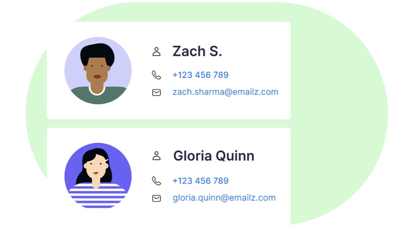 Pipedrive's contacts page