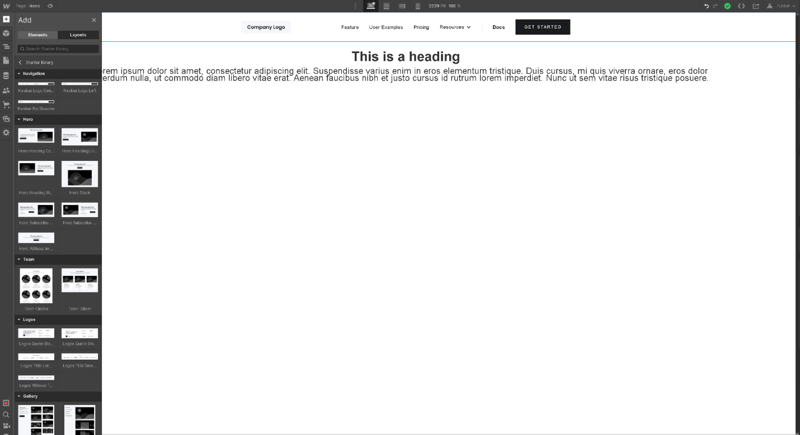 Webflow Interface page
