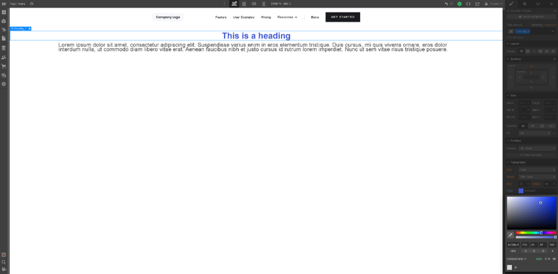 Webflow Interface page