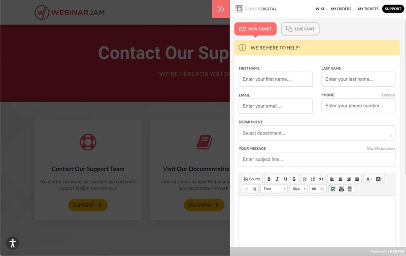 WebinarJam Support