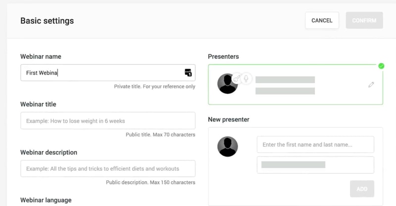 WebinarJam Webinar Setup Settings