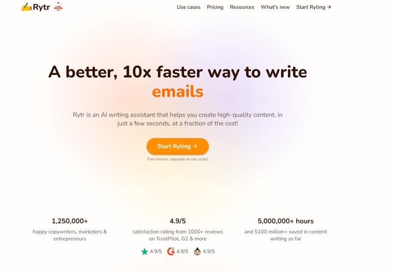 Rytr homepage