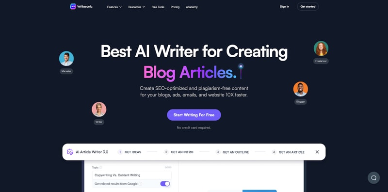 Writesonic Homepage