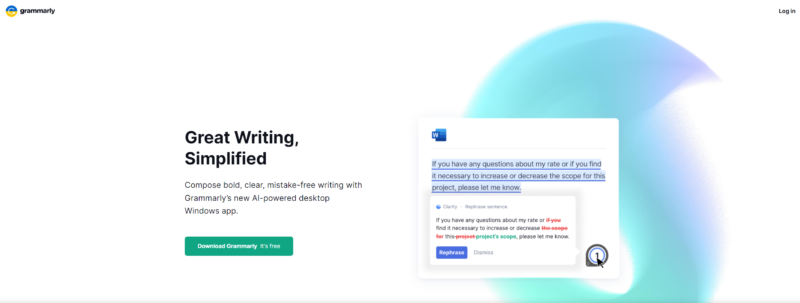 Grammarly home page