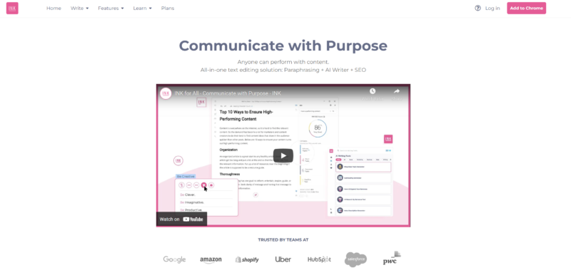 INK Editor homepage