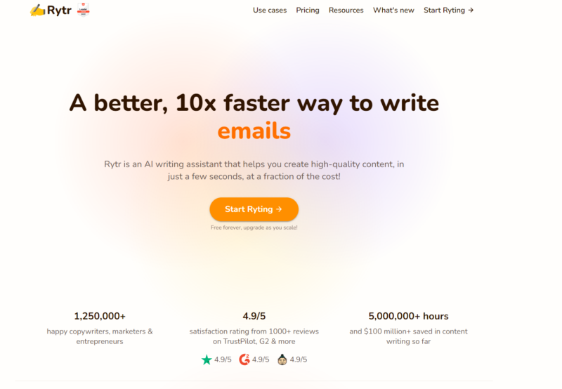 Rytr homepage