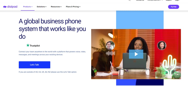 Dialpad voip homepage