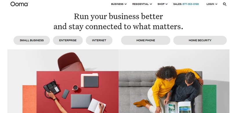 ooma voip homepage