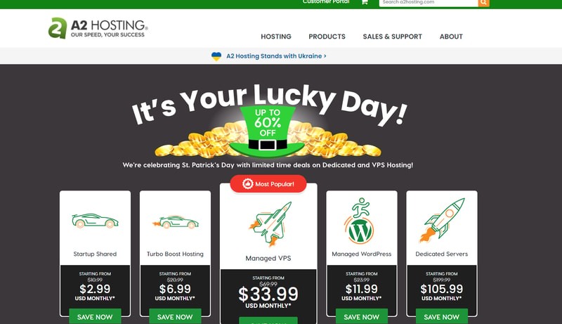 Hosting.com (formerly A2 Hosting) cloud hosting homepage