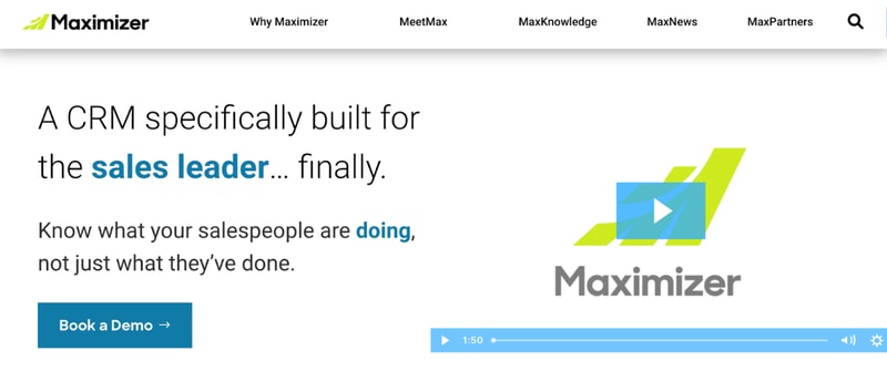 Maximizer CRM homepage