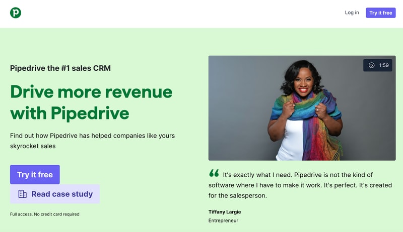 Pipedrive homepage