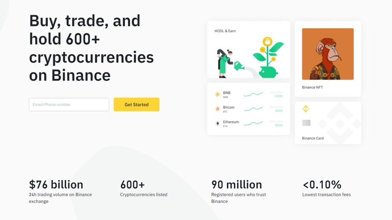 Binance home page