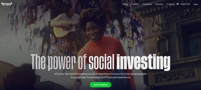 eToro homepage