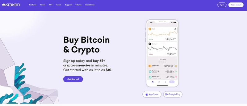 Kraken homepage
