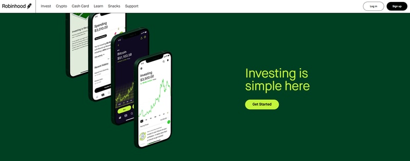 Robinhood homepage