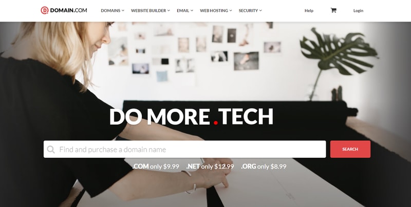 Domain.com domain registrar homepage