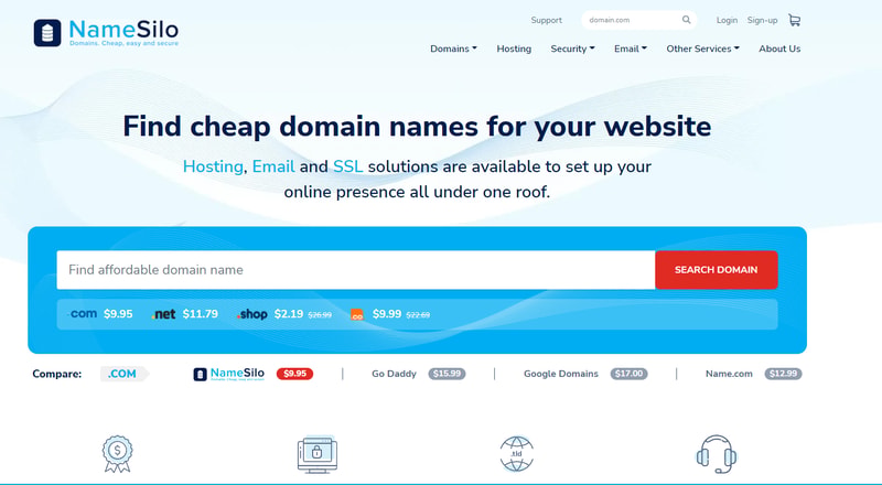 Name Silo domain registrar homepage
