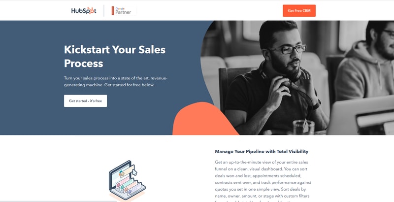 HubSpot CRM software homepage