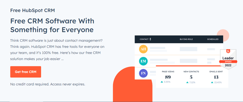 Hubspot Home Page