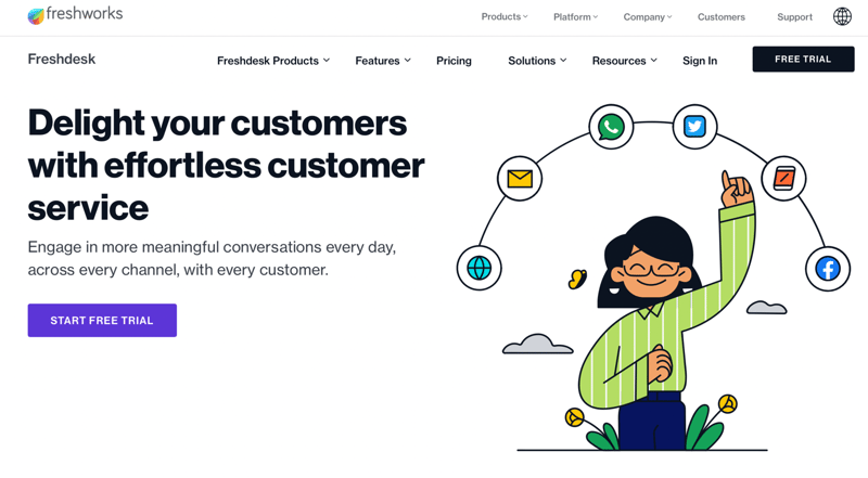 Freshworks homepage