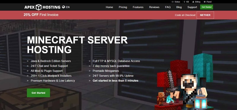apex hosting landing page