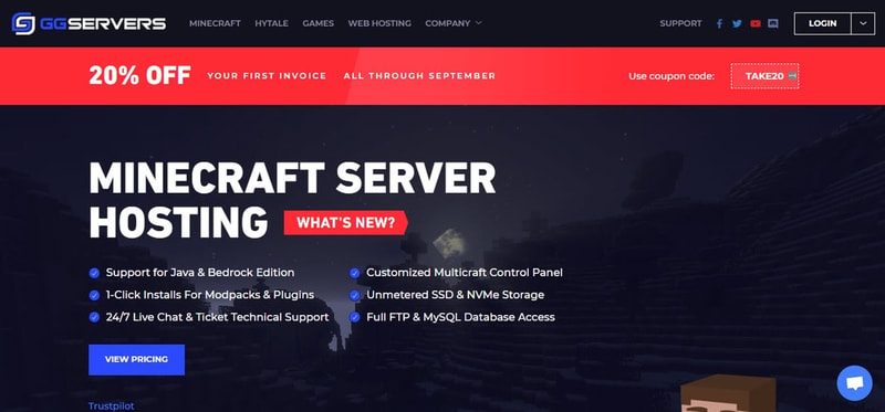 gg servers landing page
