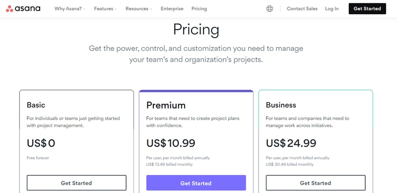 Asana Pricing Plans