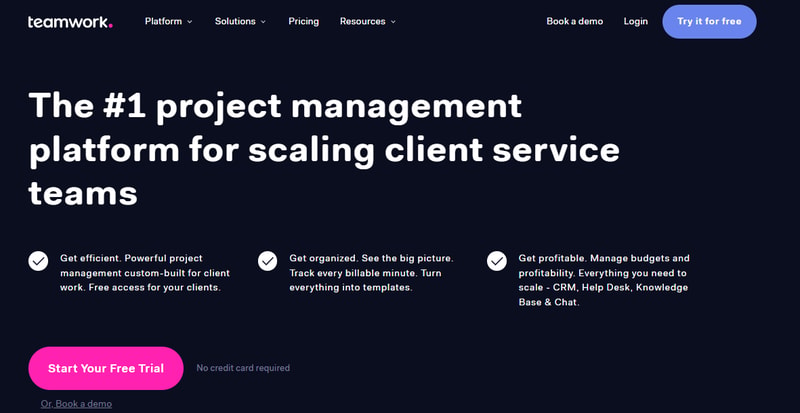 Teamwork Homepage: Best for General Project Management
