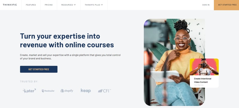 Thinkific Homepage