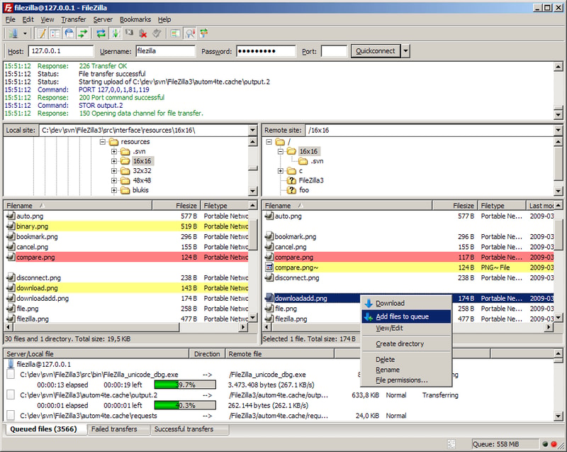 FileZilla Server Connection Page