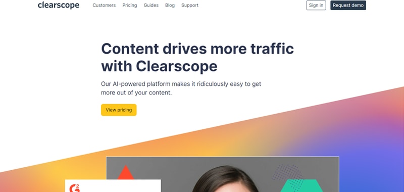 clearscope homepage