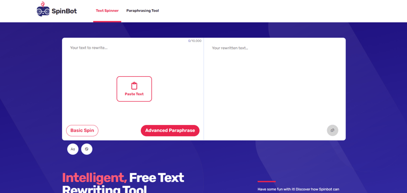 Spinbot — Best Paraphrase Tool for Large Volume
