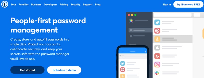 1Password homepage