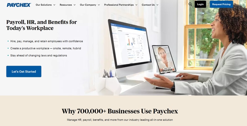 Paychex homepage