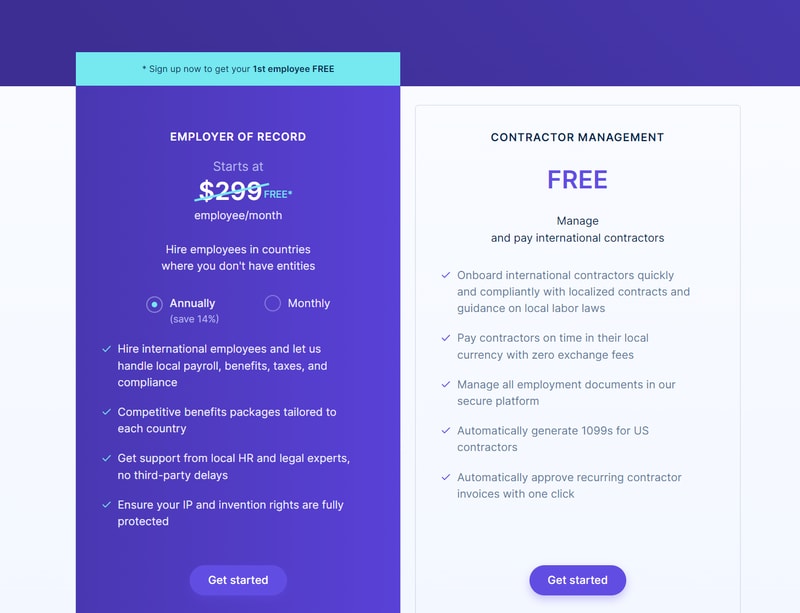 Remote.com pricing page