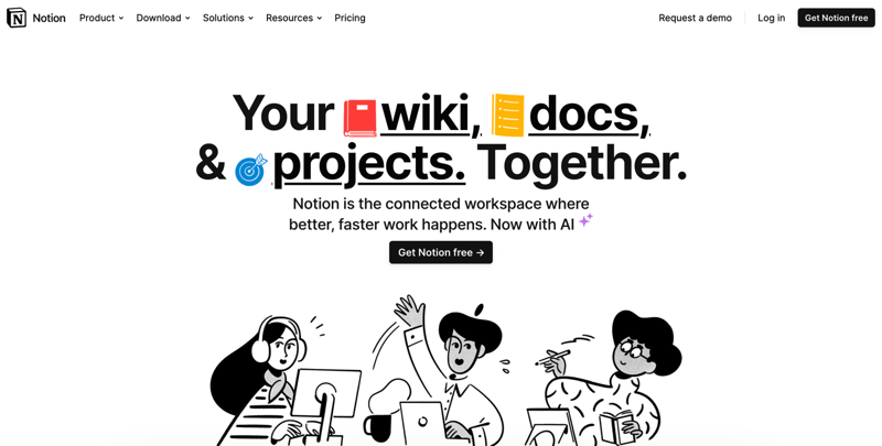 Notion homepage
